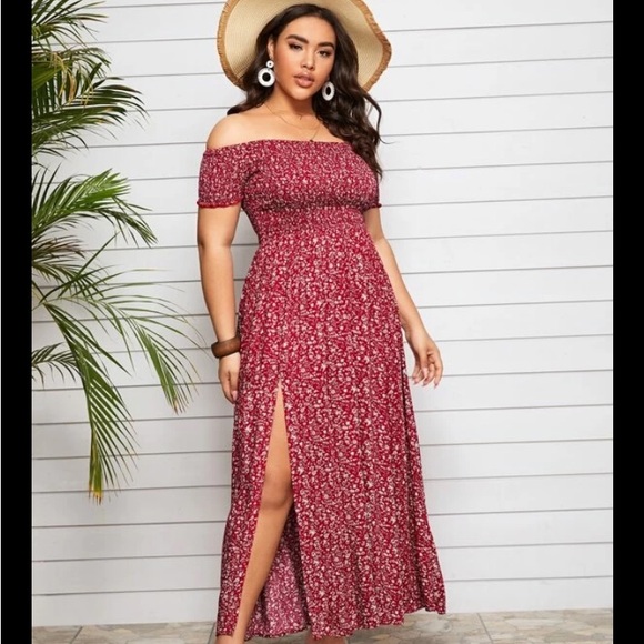 SHEIN Dresses & Skirts - Off Shoulder Ditsy Floral M-Split Dress